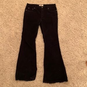 Free people black flare corduroy jeans